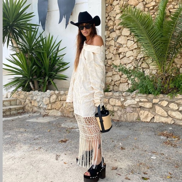 Zara embroidered macrame dress limited edition Size M-L - Picture 6 of 14